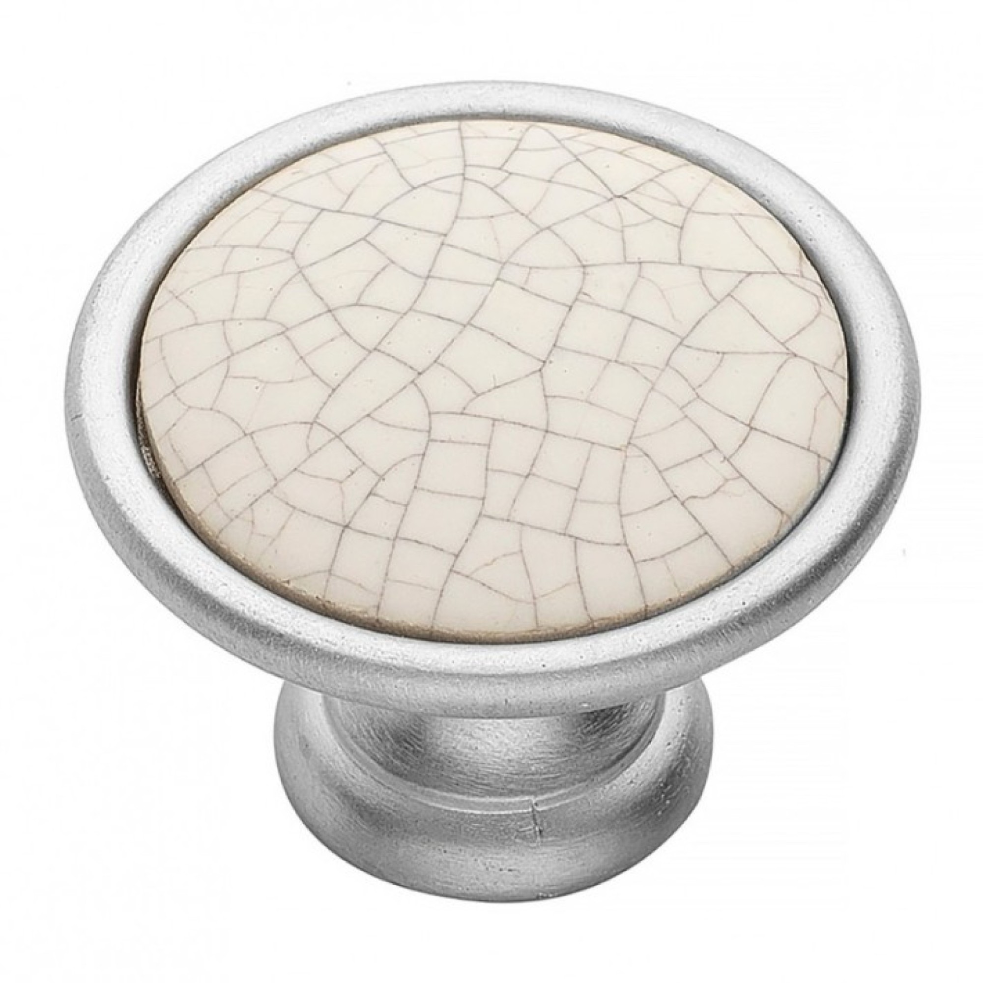 Πομολάκι Επίπλου 2030/34 Νίκελ Σατινέ Κρακελέ Πορσελάνη