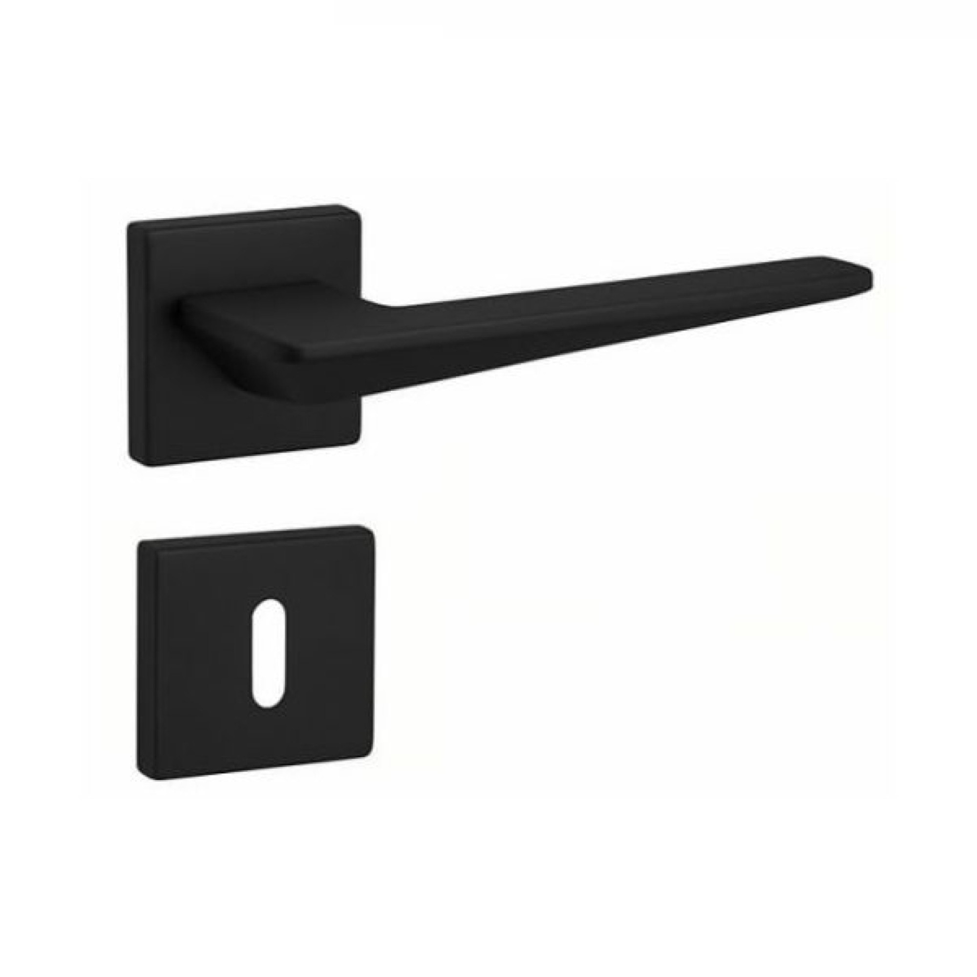 Πόμολο Πόρτας με Ροζέτα  52080 Μαύρο Ματ