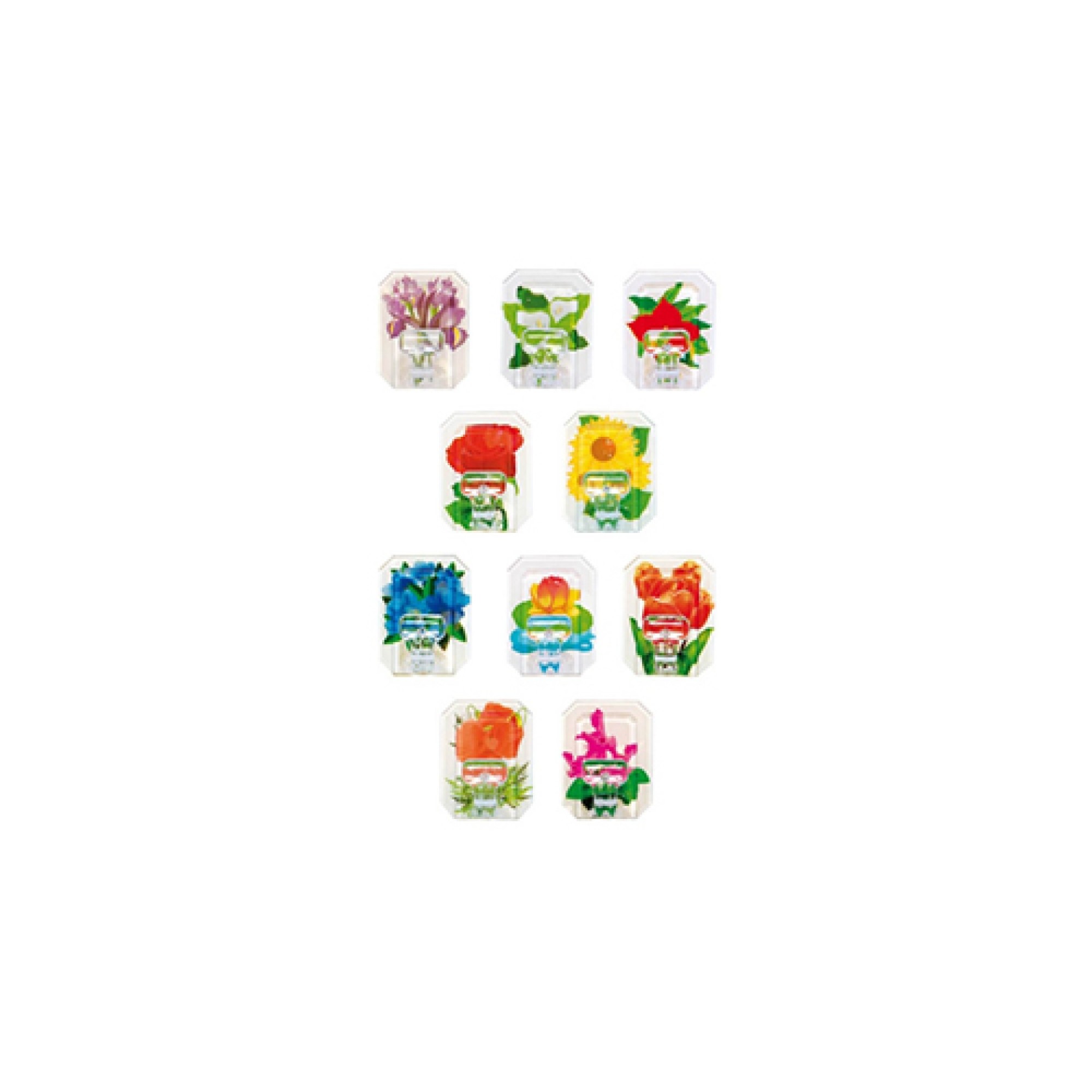 Κρεμαστράκι Αυτοκόλλητο Πλαστκό Διάφορα Λουλούδια