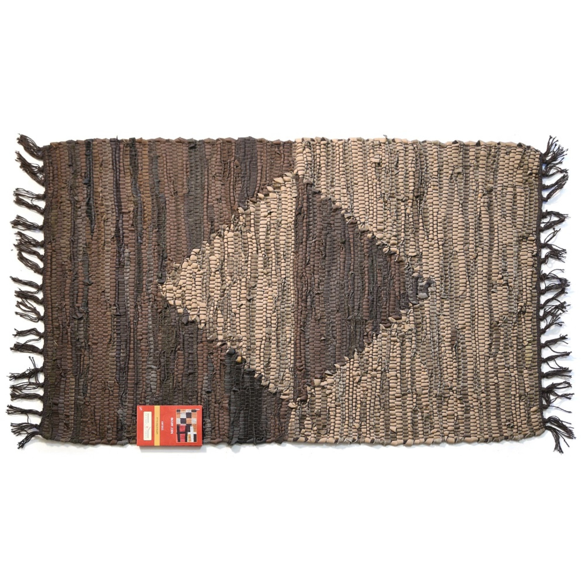 Χαλάκι Δερμάτινο Άκαυστο 65x135cm Με Σχέδιο Καφέ