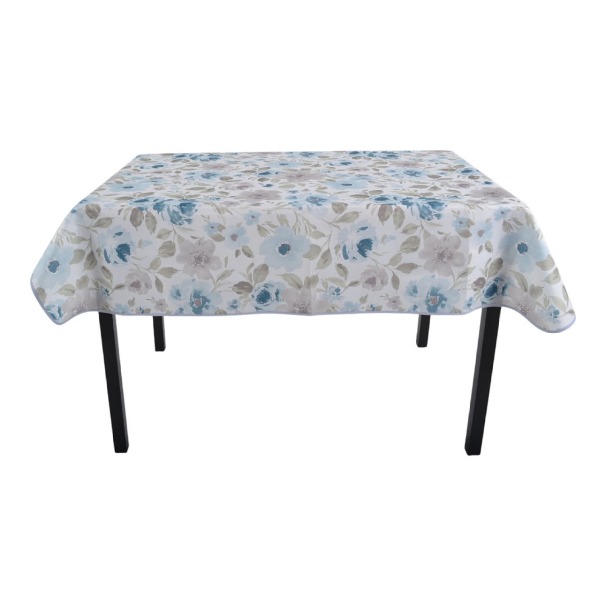 Τραπεζομάντηλο Αλέκιαστο 140x220εκ. Λουλούδια Σε Αποχρώσεις Σιέλ ANKOR 844685