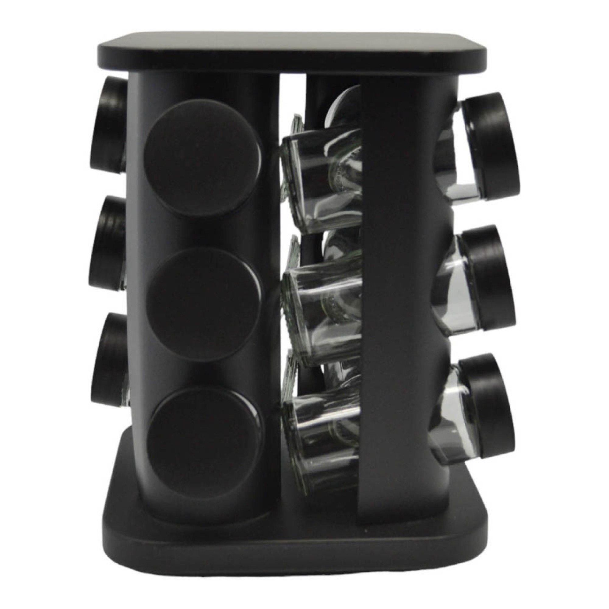 Βάση Μπαχαρικών Περιστρεφόμενη 12τεμ ΜΑΥΡΗ ΜΕΤΑΛΛΙΚΗ 16x16x22εκ. 829200