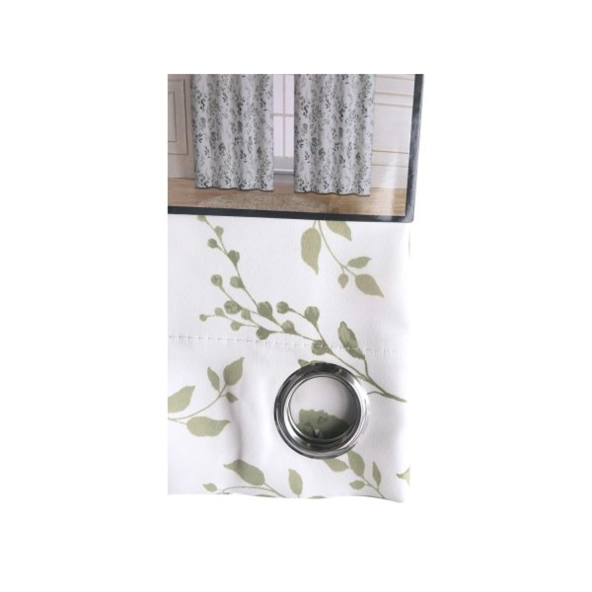 Κουρτίνα Δωματίου Blackout Εμπριμέ 140×260 cm Σχέδιο Λευκό Πράσινο