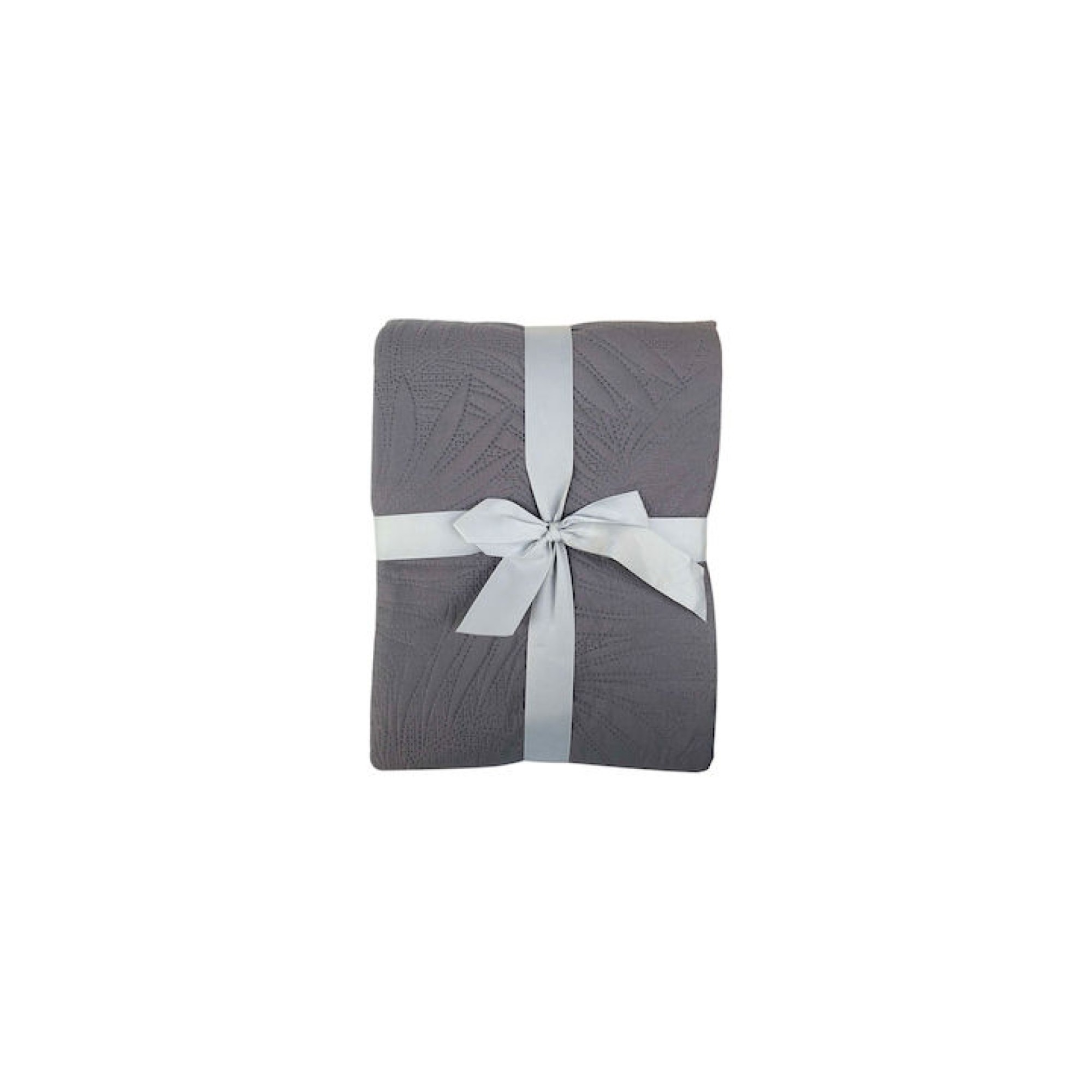 Κουβερλί Μονόχρωμο Μονό Ανάγλυφο Γκρι 150Χ240εκ.