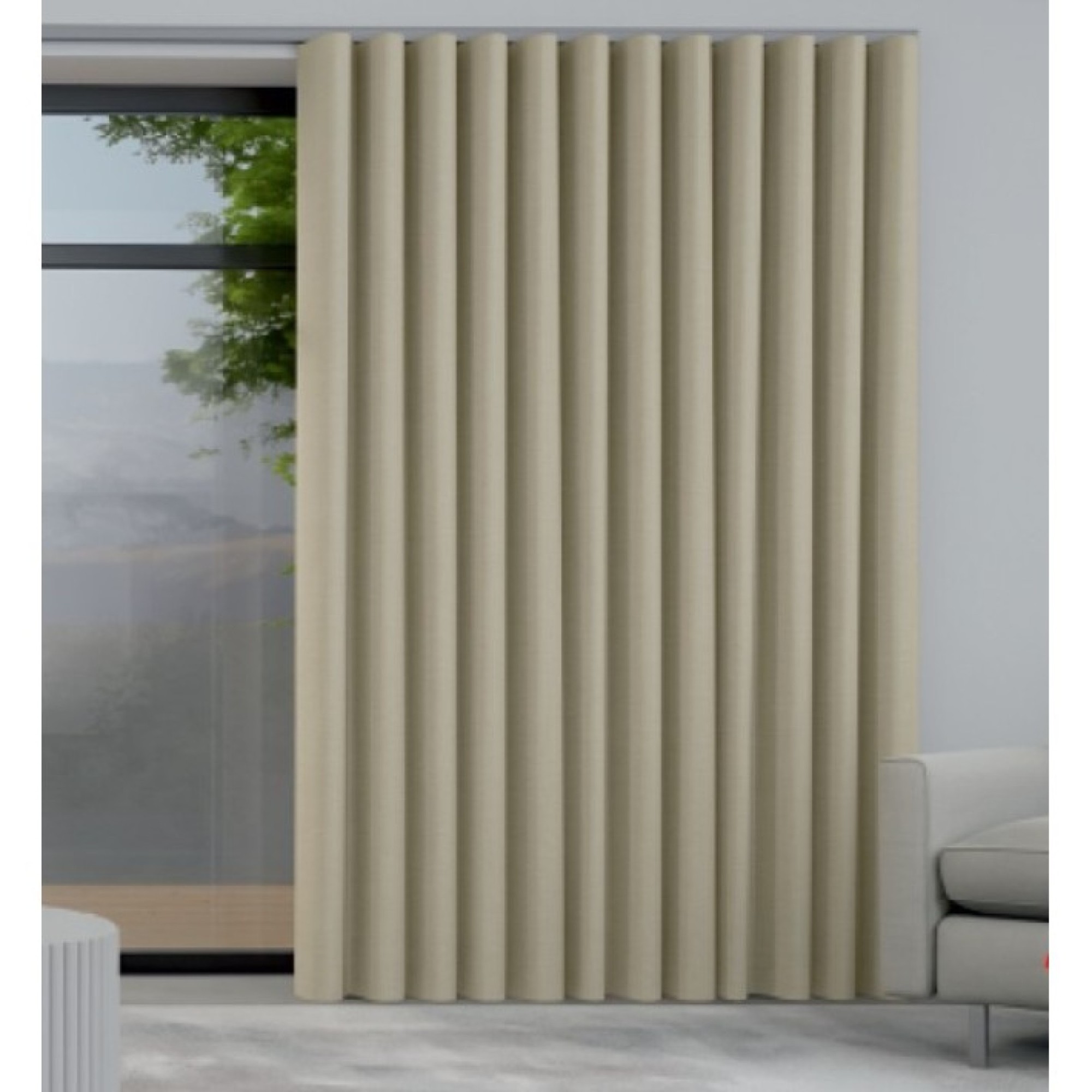 Κουρτίνα Με Wave Ραφή No 6 Black Out 140x260 Μπέζ