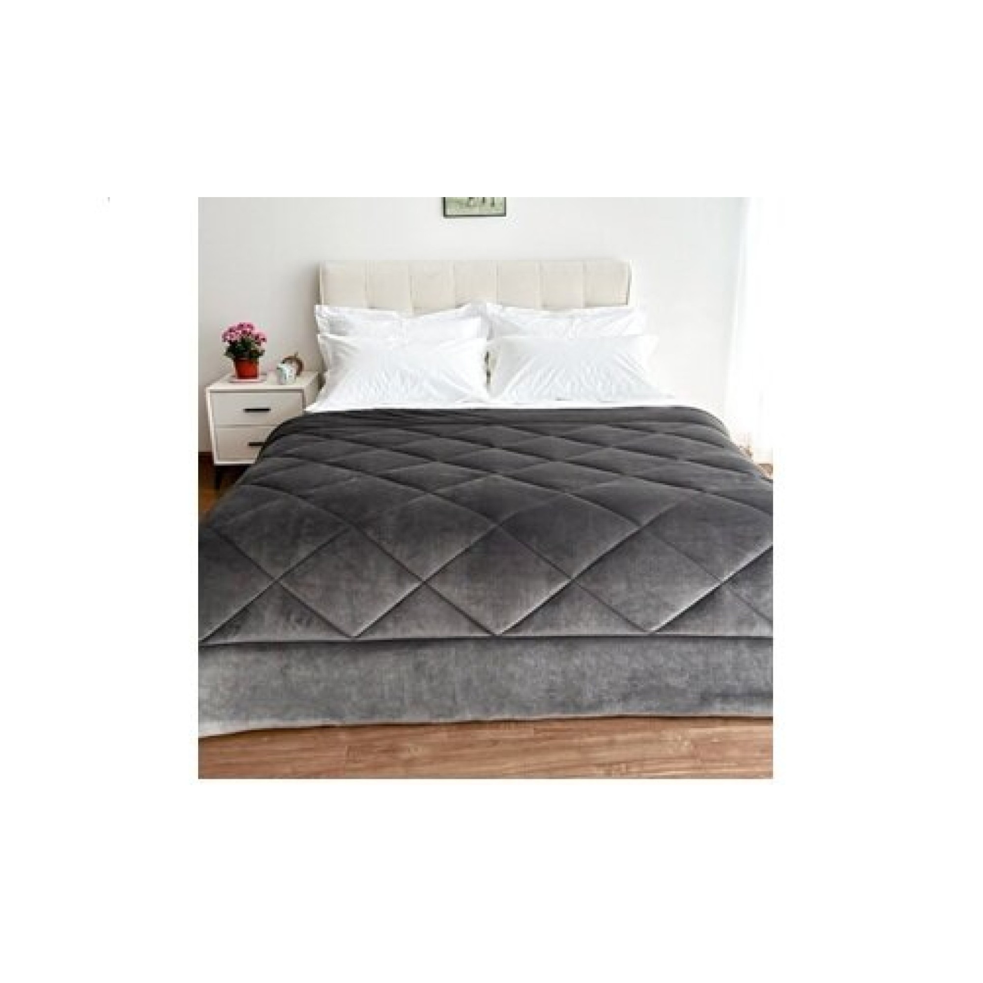 Κουβερτοπάπλωμα Διπλό SHERPA 220X240εκ Σε Γκρι Χρώμα