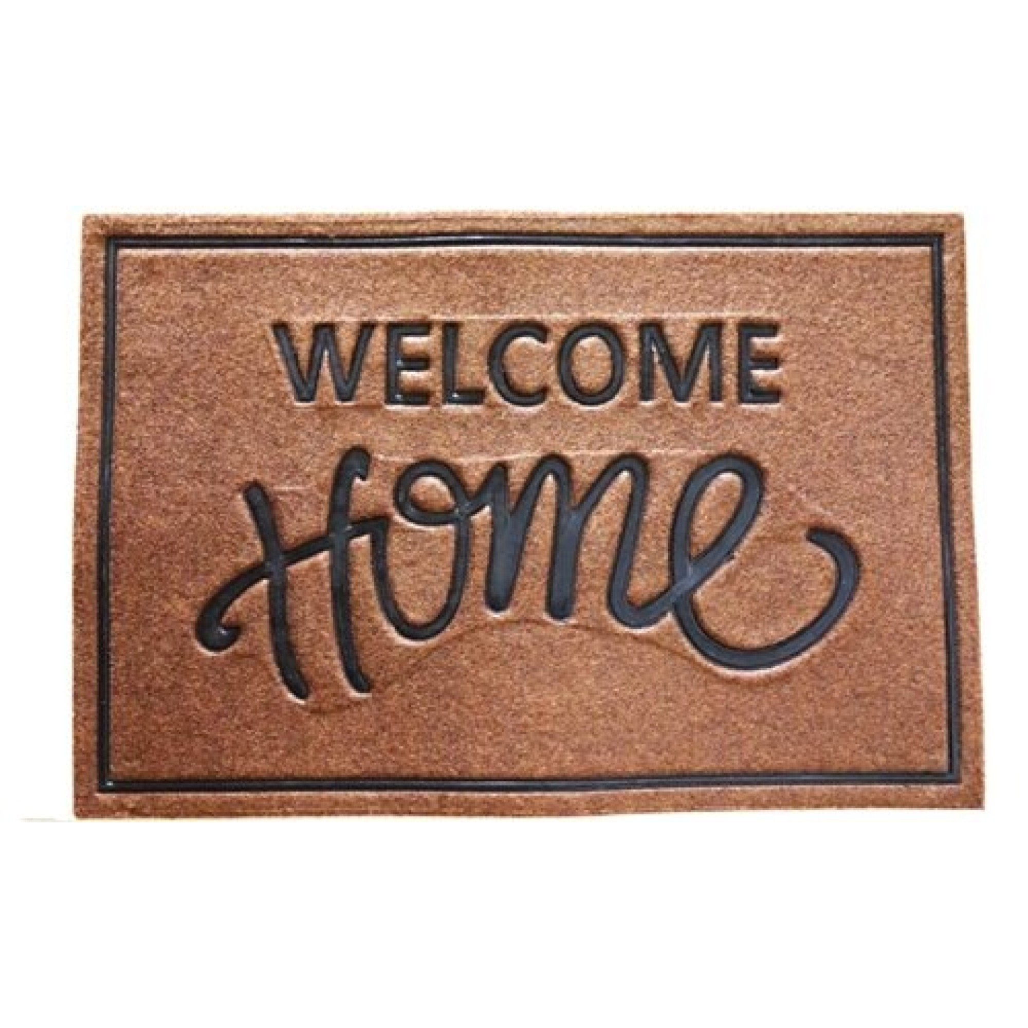 Ποδόμακτρο Καφέ VELOUR Με Λάστιχο Welcome Home 40X60εκ
