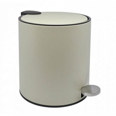815364-811885 Σετ Καλάθι Μπάνιου 5lit.Inox Μπεζ Ματ Soft Close Με Πιγκάλ
