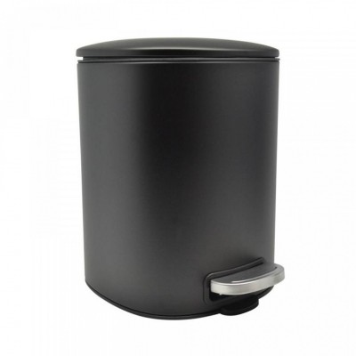824748-824762 Σετ Καλάθι Μπάνιου 5Lit. Inox Τετράγωνο Μαύρο Ματ Soft Close Με Πιγκάλ