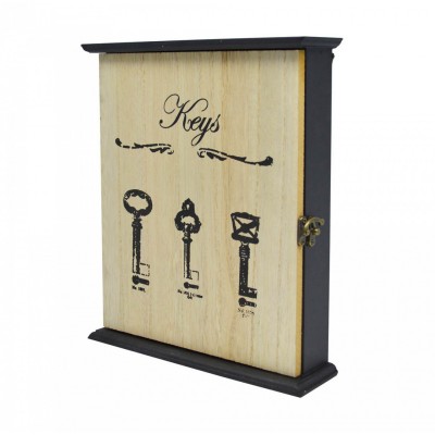 Κλειδοθήκη Ξύλινη Keys Μαύρη 22.5x6x26.5εκ.ANKOR 812721