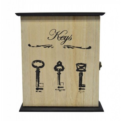Κλειδοθήκη Ξύλινη Keys Μαύρη 22.5x6x26.5εκ.ANKOR 812721