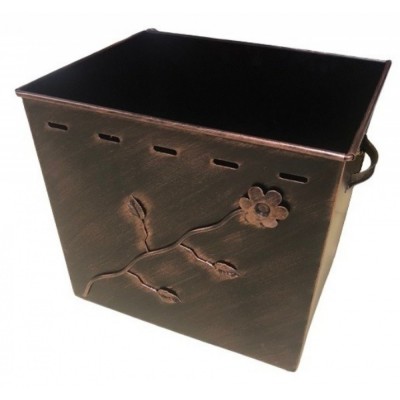 Ξυλιέρα 38x36,5x45cm Πατίνα Μαύρο-Χαλκός 0020