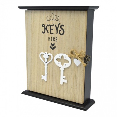 Κλειδοθήκη Ξύλινη Σε Φυσικό Χρώμα KEYS HERE 20x6x24εκ. 833498