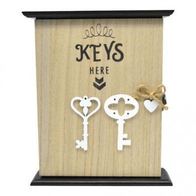 Κλειδοθήκη Ξύλινη Σε Φυσικό Χρώμα KEYS HERE 20x6x24εκ. 833498