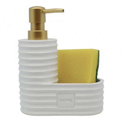 Dispenser Με Θήκη  Για Σφουγγαρι Σε Ασπρο Ματ Χρώμα 13,6x6,7x18,4εκ. 835553