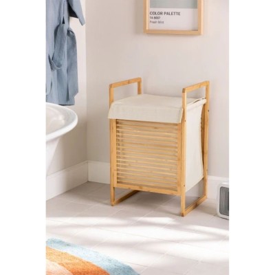 Καλάθι Απλύτων Από Ξύλο Bamboo 40Χ35Χ60εκ.