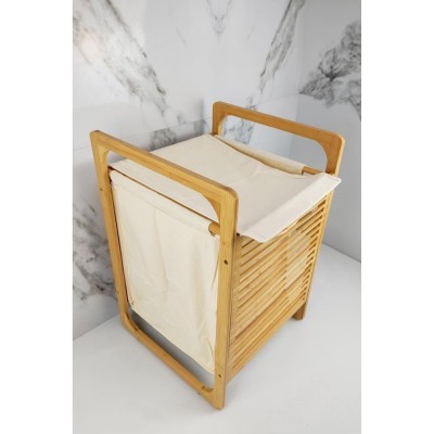Καλάθι Απλύτων Από Ξύλο Bamboo 40Χ35Χ60εκ.