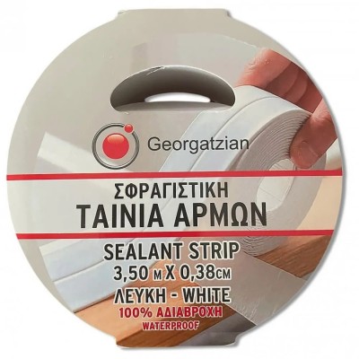 Ταινία Σφραγιστική Αρμών Λευκή 100% Αδιάβροχη και Αντιμουχλική Sealantstrip 38mm x 3.50m