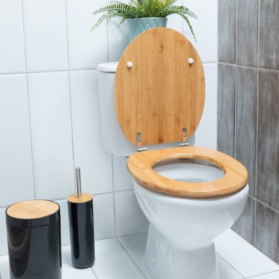 Καπάκι Λεκάνης BAMBOO ESSENTIALS Με Ανοξείδωτους Ρυθμιζόμενους Μεντεσέδες 35x43x3cm 02-13059