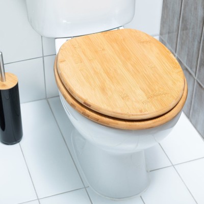 Καπάκι Λεκάνης BAMBOO ESSENTIALS Με Ανοξείδωτους Ρυθμιζόμενους Μεντεσέδες 35x43x3cm 02-13059