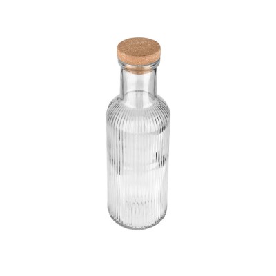 Μπουκάλι Γυάλινο 1000ml Ανάγλυφο Με Φελλό Διάφανο 00-21887