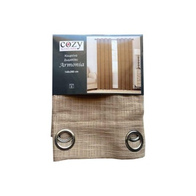 Κουρτίνα Δωματίου Stripes 140×260 cm Μπεζ