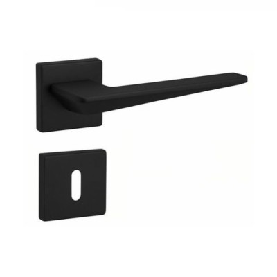 Πόμολο Πόρτας με Ροζέτα  52080 Μαύρο Ματ