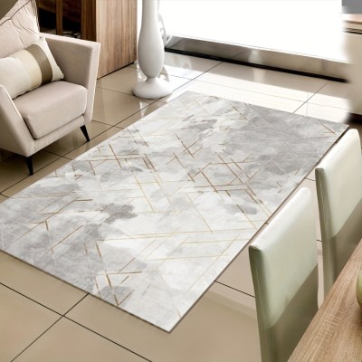 Χαλάκι SILK 60X135εκ  Εκρού- Γκρι Με Χρυσό