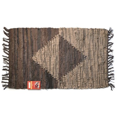 Χαλάκι Δερμάτινο  Άκαυστο 65x135cm Με Σχέδιο Καφέ