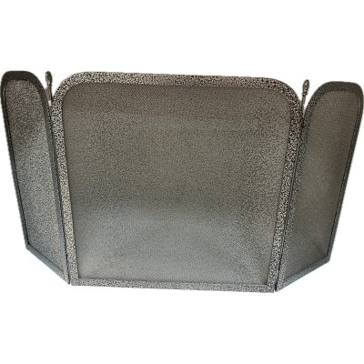 Τρίφυλλη Κάλυψη Τζακιού 50,5Χ95εκ. Ασημί Σφυρήλατη