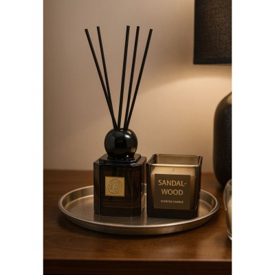 Σετ Αρωματικού Χώρου 80ml Και Κεριού SANDALWOOD ANKOR 849581