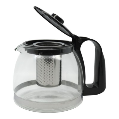 Τσαγιέρα Γυάλινη Με ΙΝΟΧ Φίλτρο 1,25lt Διάφανη Με Πλαστική Μαύρη Λαβή 842322