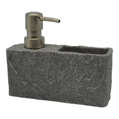 Dispenser Κουζίνας Πολυεστερικό Με Θήκη Και Φυσική Όψη Πέτρας Σε Γκρι 16,5x5,5x13,8εκ.ANKOR 842384