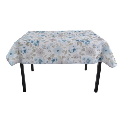 Τραπεζομάντηλο Αλέκιαστο 140x220εκ. Λουλούδια Σε Αποχρώσεις Σιέλ ANKOR 844685
