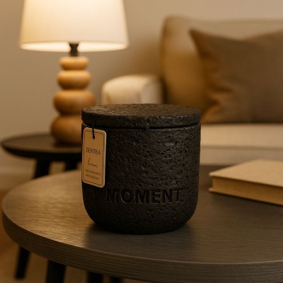 Αρωματικό Κερί ZEN TEA  Σε Τσιμεντένιο Δοχείο Με Καπάκι 8,8x8,8x8,4εκ. ANKOR 849543