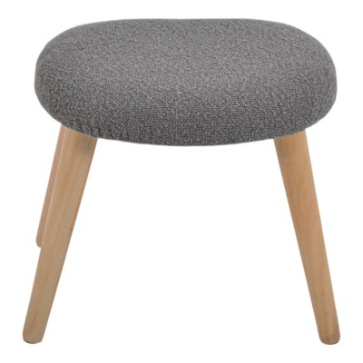 Σκαμπό Υφασμάτινο Σε Γκρι Χρώμα Με Ξύλινα Πόδια 40x30x40εκ. ANKOR 845989