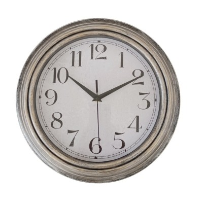 Ρολόι Τοίχου Πλαστικό 30,2εκ Με Ασημί Αντικέ Πλαίσιο  ANKOR 844821