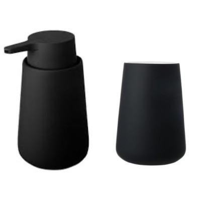 Σετ 2τεμ. Αξεσουάρ Μπάνιου FJORD Κεραμική 300ml BLACK