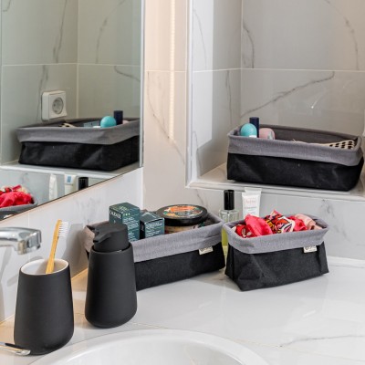 Σετ 2τεμ. Αξεσουάρ Μπάνιου FJORD Κεραμική 300ml BLACK