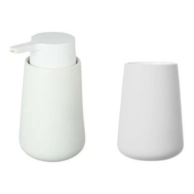 Σετ 2τεμ. Αξεσουάρ Μπάνιου FJORD Κεραμική 300ml WHITE