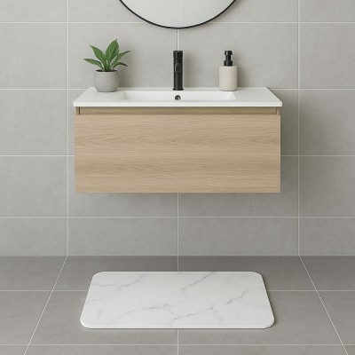 Πατάκι Από ΔΙΑΤΟΜΙΤΗ ΑΣΠΡΟ ΜΕ ΣΧΕΔΙΟ ΕΦΕ ΜΑΡΜΑΡΟ 45x35εκ. 847440