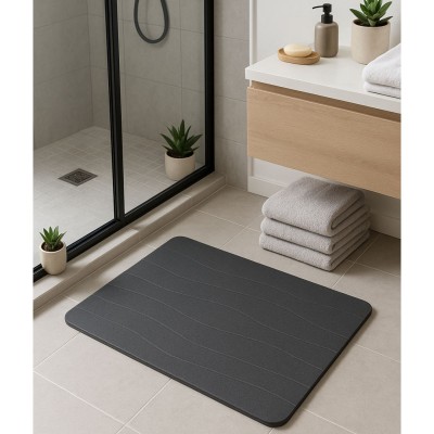 Πατάκι Από ΔΙΑΤΟΜΙΤΗ ΓΚΡΙ  ΜΕ ΑΝΑΓΛΥΦΕΣ ΓΡΑΜΜΕΣ 39x60εκ.  847457