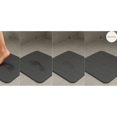 Πατάκι Από ΔΙΑΤΟΜΙΤΗ ΓΚΡΙ  ΜΕ ΑΝΑΓΛΥΦΕΣ ΓΡΑΜΜΕΣ 39x60εκ.  847457