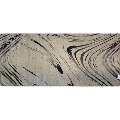 Τάπετο Με Λάστιχο 60Χ138εκ. Γκρι Νερά Με Υφή Λινού Ψάθας