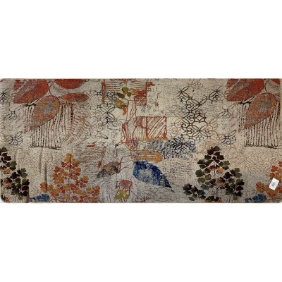 Τάπετο Με Λάστιχο 60Χ138εκ. Φύλλα Με Υφή Λινού Ψάθας