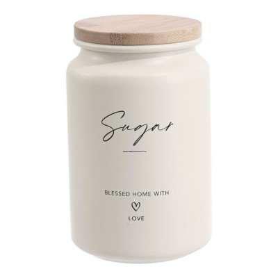 Σετ 2 Μεταλλικά Βάζα ΜΠΕΖ Με Μπαμπού Καπάκι Coffee Sugar 9,5x15,2εκ. 850501