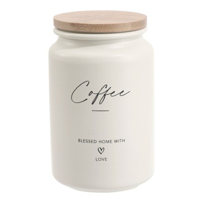 Σετ 2 Μεταλλικά Βάζα ΜΠΕΖ Με Μπαμπού Καπάκι Coffee Sugar 9,5x15,2εκ. 850501