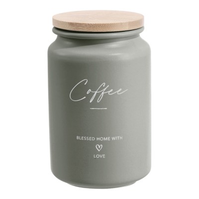 Σετ 2 Μεταλλικά Βάζα ΛΑΔΙ  Με Μπαμπού Καπάκι Coffee Sugar 9,5x15,2εκ. 850518