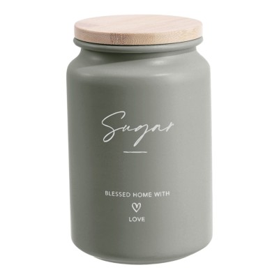 Σετ 2 Μεταλλικά Βάζα ΛΑΔΙ  Με Μπαμπού Καπάκι Coffee Sugar 9,5x15,2εκ. 850518