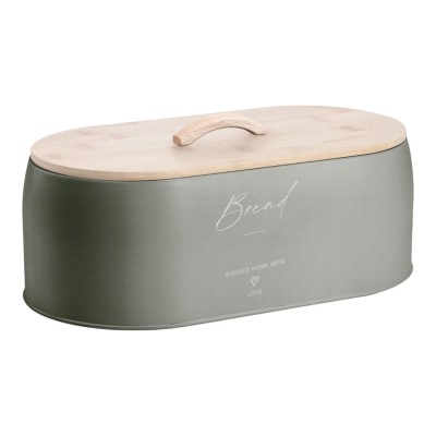 Ψωμιέρα  Μεταλλική  ΛΑΔΙ Bread Με Μπαμπού Καπάκι 35,5x19,7x12εκ. 850495